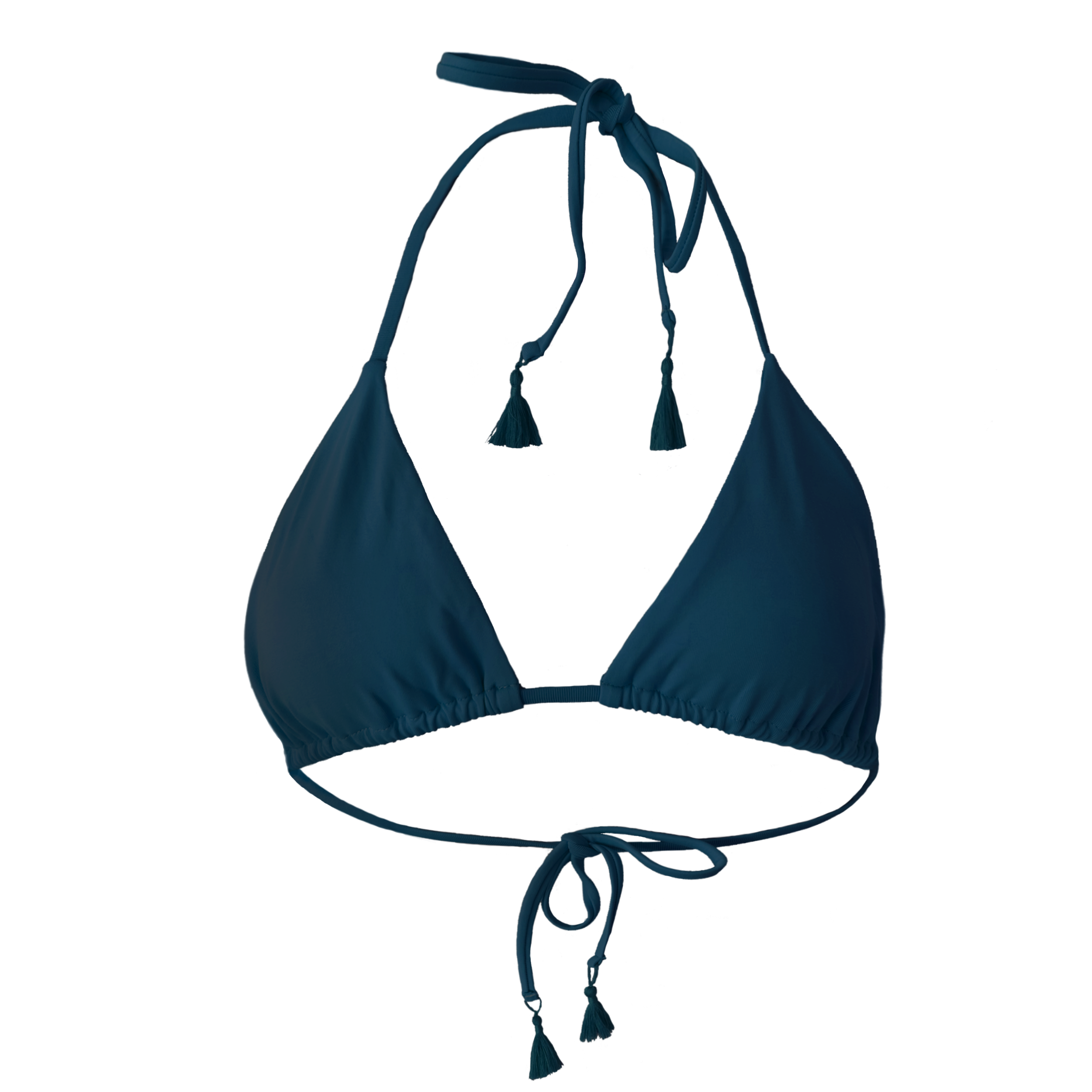 dark turquoise fenntessa bikini top. swimsuit.