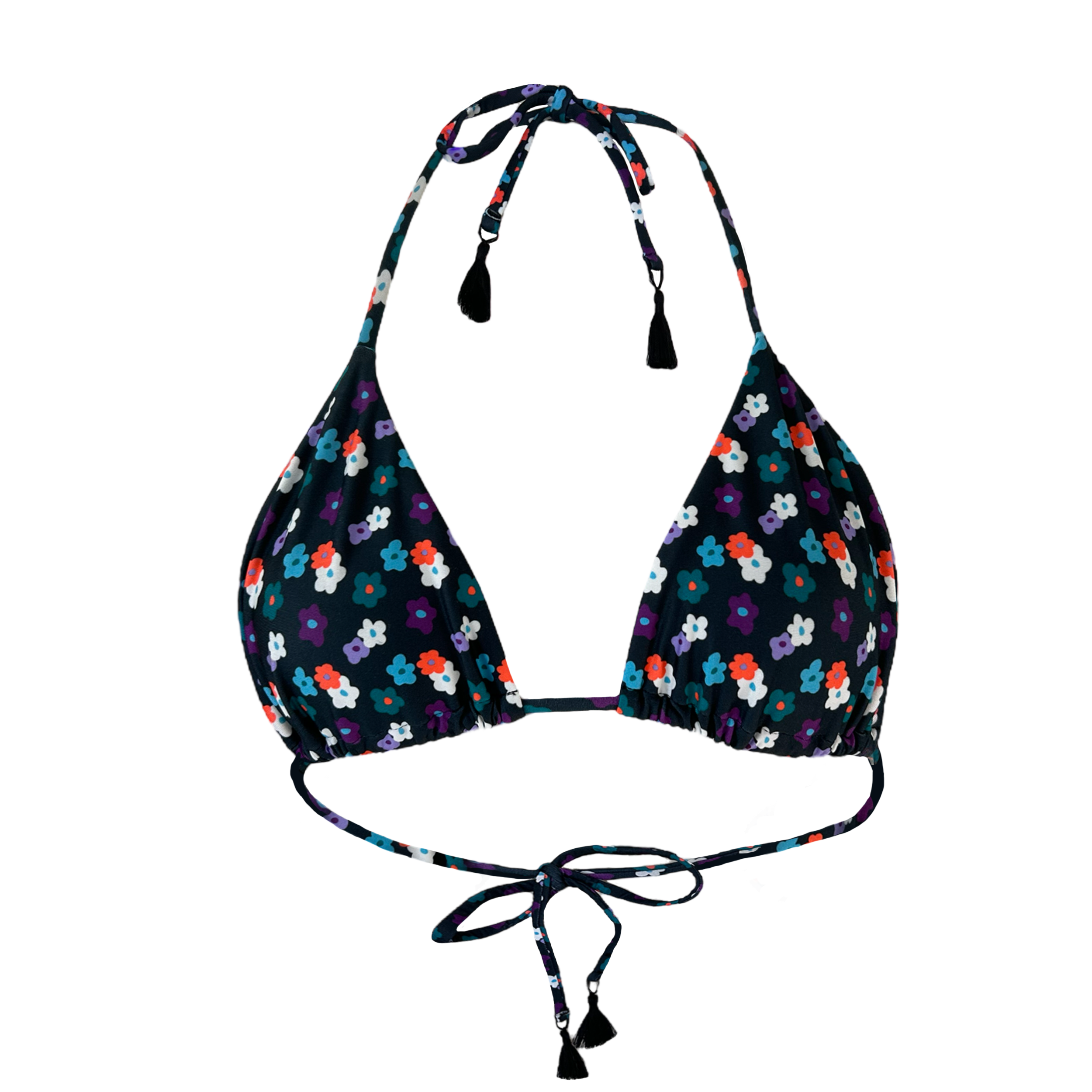 womens string bikini top. floral print.